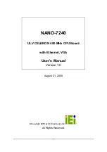 Preview for 1 page of IEI Technology NANO-7240 User Manual