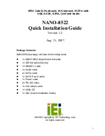 IEI Technology NANO-8522 Quick Installation Manual preview