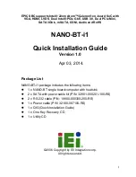 IEI Technology NANO-BT-i1 Series Quick Installation Manual preview