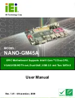 IEI Technology NANO-GM45A User Manual предпросмотр