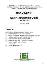 Preview for 1 page of IEI Technology NANO-KBN-i1 Quick Installation Manual