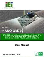 IEI Technology NANO-QM770-R10 User Manual preview