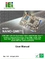 Предварительный просмотр 1 страницы IEI Technology NANO-QM871 User Manual