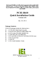 IEI Technology PCIE-H610 Quick Installation Manual preview