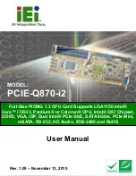 Предварительный просмотр 1 страницы IEI Technology PCIE-Q870-i2 User Manual