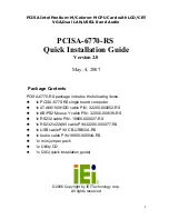 IEI Technology PCISA-6770-RS Quick Installation Manual preview