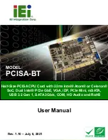 Preview for 1 page of IEI Technology PCISA-BT User Manual