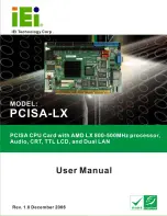 IEI Technology PCISA-LX User Manual предпросмотр