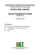 Предварительный просмотр 1 страницы IEI Technology PICOe-EHL-J6412C Quick Installation Manual