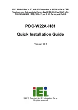IEI Technology POC-W22A-H81 Quick Installation Manual preview