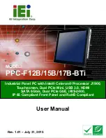 IEI Technology PPC-F 15B-BTi-J1/2G/PC-R10 User Manual preview