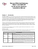 IEI Technology SEG-1 Installation Manual preview