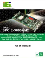 Preview for 1 page of IEI Technology SPCIE-3600AM2 User Manual