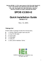 Предварительный просмотр 1 страницы IEI Technology SPCIE-C2260 Quick Installation Manual