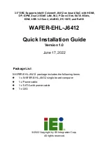 IEI Technology WAFER-EHL-J6412 Quick Installation Manual preview