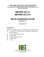 Preview for 1 page of IEI Technology WAFER-ULT-i1 Quick Installation Manual