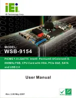 Предварительный просмотр 1 страницы IEI Technology WSB-9154 User Manual