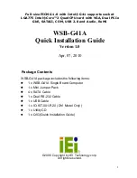 Предварительный просмотр 1 страницы IEI Technology WSB-G41A Quick Installation Manual