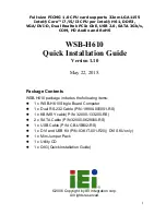 IEI Technology WSB-H610 Quick Installation Manual предпросмотр