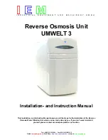 Предварительный просмотр 1 страницы IEM Umwelt 3 Installation And Instruction Manual