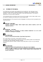 Preview for 13 page of IEMCA MASTER865 VERSO MP SIII Manual For Use And Maintenance