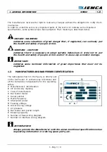 Preview for 9 page of IEMCA VIP80 Evolution Manual For Use And Maintenance