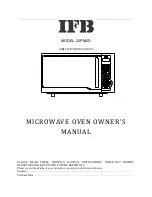 Preview for 1 page of IFB 20PM2S Owner'S Manual