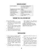 Preview for 3 page of IFB 20SC1 Owner'S Manual