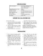 Preview for 3 page of IFB 25SC1 Owner'S Manual