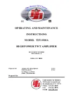 ifi T251-500A Operating And Maintenance Instructions Manual предпросмотр