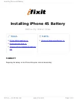 Предварительный просмотр 1 страницы iFixit iPhone 4S Installing Manual