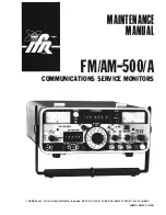 Preview for 1 page of IFR FM/AM-500 Maintenance Manual