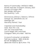 Preview for 7 page of iGear VINTAGE VIBES iG-1112 Manual