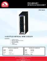 Igloo 14 Bottle Vertical Wine Cooler FRW160UK Specification Sheet предпросмотр