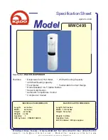 Igloo MWC495 Specification Sheet предпросмотр