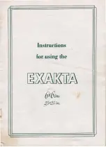 Preview for 5 page of Ihagee EXAKTA 6x6 Instructions For Using Manual