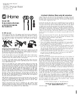 iHome iB5 User Manual предпросмотр