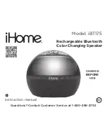 iHome iBT175 Instruction Manual предпросмотр