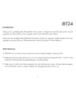 Предварительный просмотр 2 страницы iHome iBT24 Instruction Manual