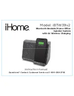 iHome IBTW39v2 Instruction Manual preview