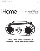 Предварительный просмотр 1 страницы iHome iH13 Quick Start Manual