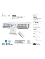 Preview for 1 page of iHome iH36 Specifications