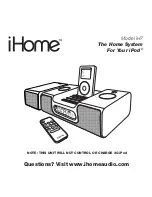 iHome iH7 User Manual preview