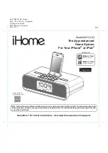 Preview for 1 page of iHome IPHONE IA91 User Manual