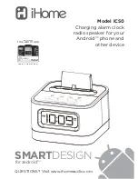 iHome SMARTDESIGN Series iC50 Instruction Manual preview