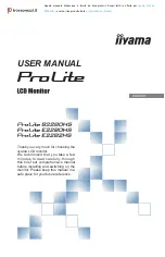 Iiyama B2280HS-W1 User Manual preview