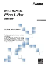 Предварительный просмотр 1 страницы Iiyama PL4071UH User Manual