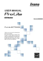 Предварительный просмотр 1 страницы Iiyama Pro Lite B2776HDS User Manual