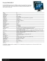 Preview for 1 page of Iiyama Pro Lite E1902WSV-1 Specifications