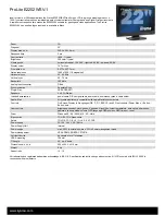 Preview for 1 page of Iiyama Pro Lite E2202WSV-1 Specifications